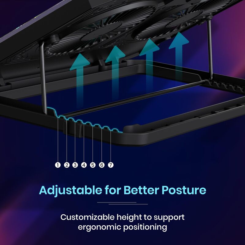 Portronics Air 5 Laptop Cooling Pad – Dual Fans, Lightweight, Portable