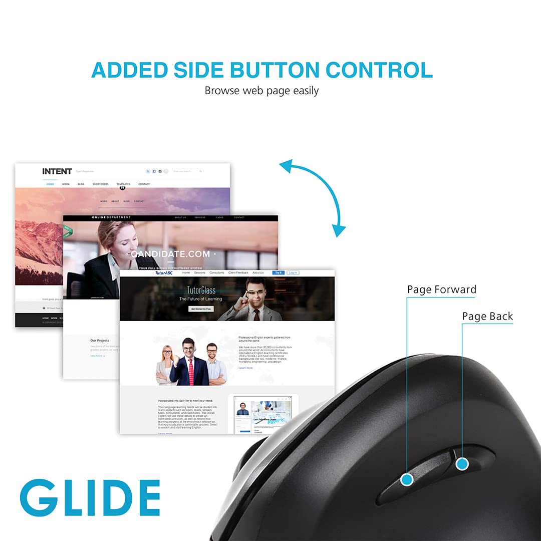 Live Tech GLIDE Vertical Mouse. This ergonomic design reduces wrist strain, enhancing productivity for long hours.