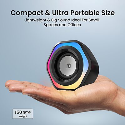 Portronics in Tune 4 – 6W USB Wired PC Speaker | Clear Sound, Deep Bass & Compact Design for Music, Games & Movies