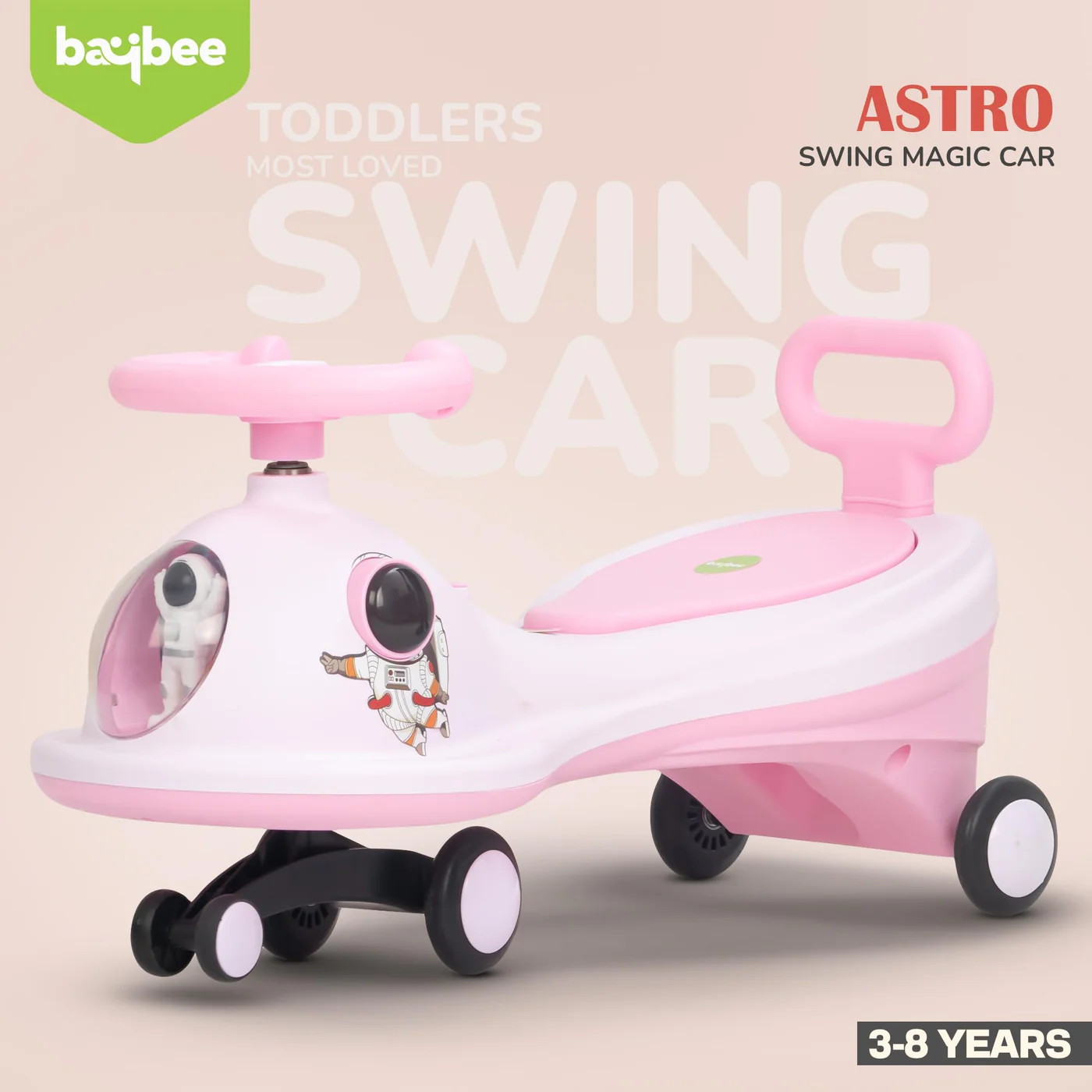 Baybee Astro Baby Swing Car for Kids-Dark Pink Baybee Astro Baby Swing Car for Kids-Dark Pink