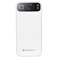 ZEBRONICS MB10000S13 Power Bank, 10000 mAh, Rapid Charge, 22.5W Output, Dual USB Output, PD 3.0 Type C, Built in Protections, Percentage Indicator, Made in India
