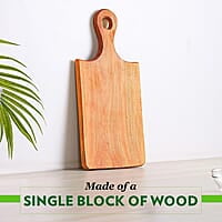 Borosil Dice Organic Neem Wood 17 mm Chopping Board | Eco Friendly, Anti-Microbial | for Chopping, Cutting, Dicing & Serving Vegetable & Fruits | Brown