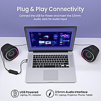 Portronics POR 2246 In Tune 5 USB Powered Speaker – 12W | 3.5mm Jack | LED Light | Black