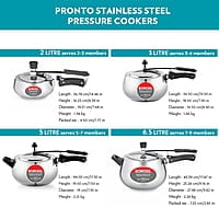 Borosil Pronto Induction Base Stainless Steel Inner Lid Pressure Cooker 5L