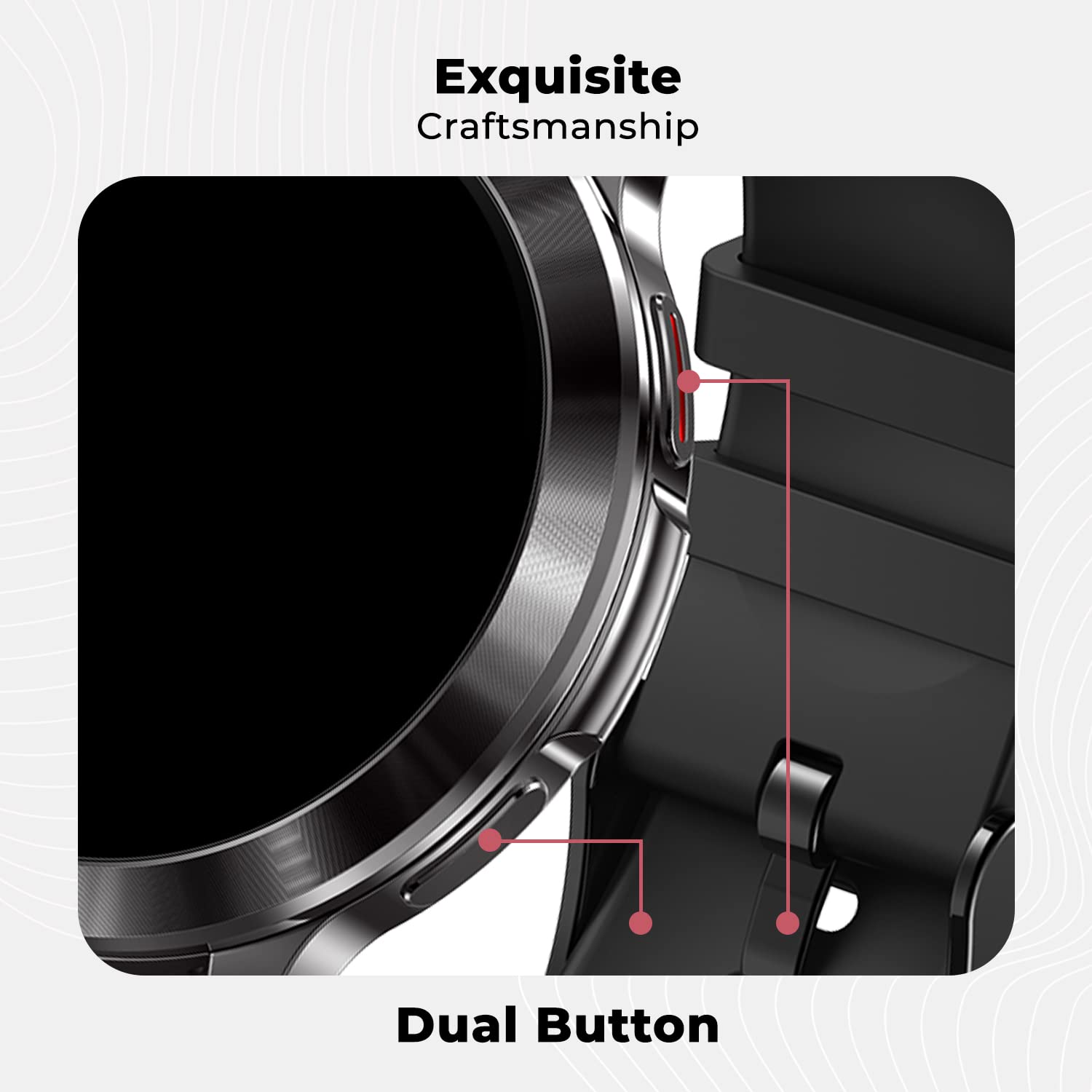 FireBoltt Mystic 1.3" AMOLED Display Smartwatch Black