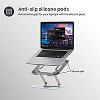 Portronics K9 Laptop Stand – White, Adjustable & 360° Rotatable, Ergonomic