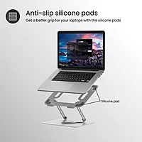 Portronics K9 Laptop Stand – White, Adjustable & 360° Rotatable, Ergonomic