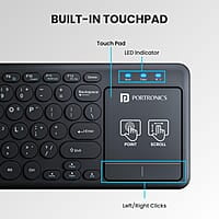 Portronics Bubble Pro Wireless Keyboard with Touchpad, Bluetooth & 2.4 GHz Dual Connectivity, Noiseless Keys