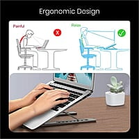 Portronics My Buddy K2 Portable Laptop stand with 7 Adjustable Level, Ergonomic Design, Multifunctional for All Laptops