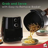 Wonderchef Prato Manual Air Fryer for Home & Kitchen with 5 Pre-set Menu 3.8 Litres Non-stick Basket