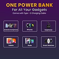 Portronics PowerPulse 30 – 10000mAh 30W Nano Power Bank (Black) offers fast charging, compact design, and high capacity. Perfect for on-the-go charging of smartphones and devices.
