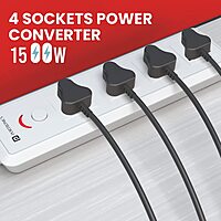 Portronics Power Plate 11 Extension Board – 4 Sockets, 1500W, 2m Cord, White