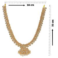 Gold Plated Necklace Set, Triple Haram