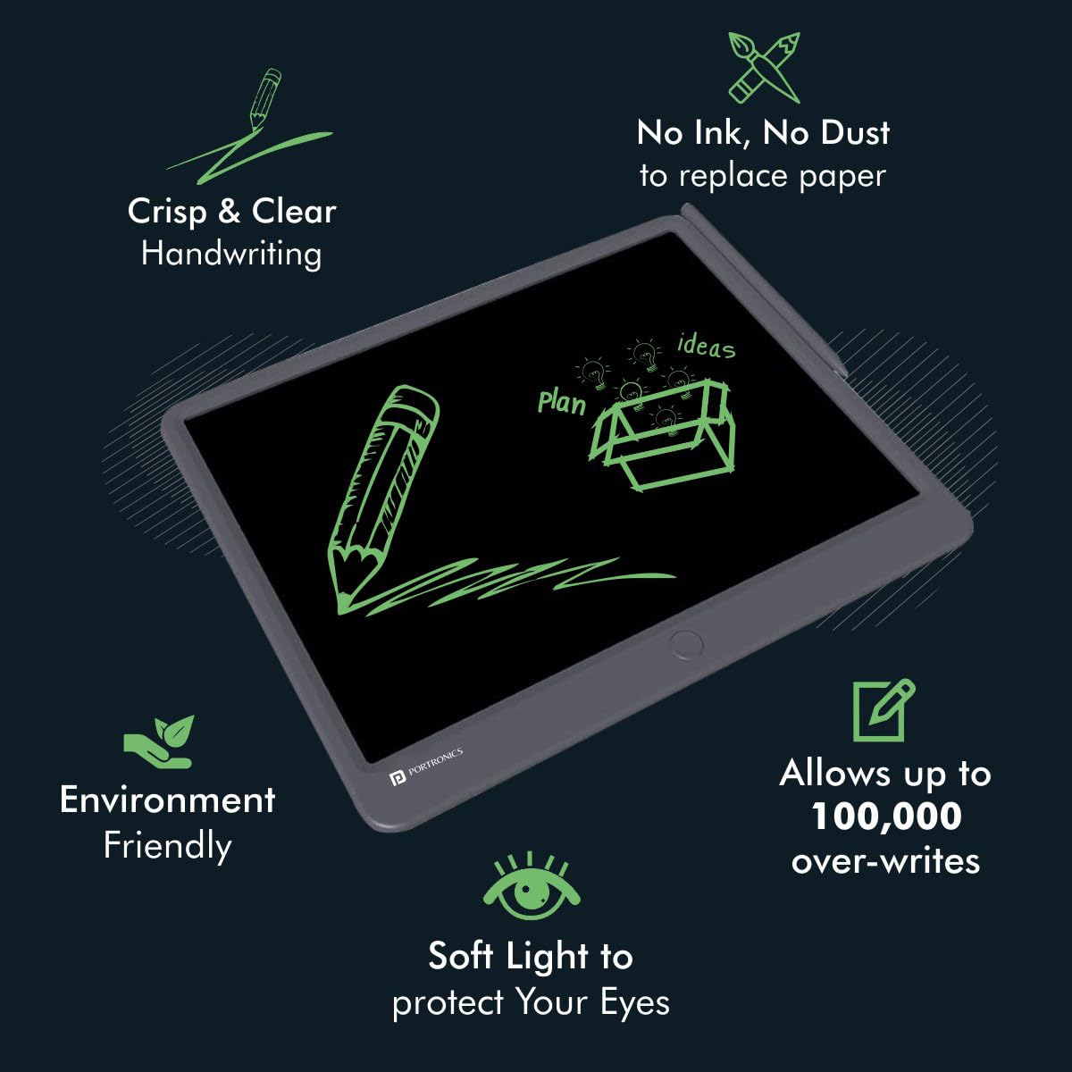 Portronics Ruffpad 15 Re-writable LCD Pad