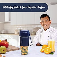 Wonderchef Nutri-Cup Portable Blender USB Charging 300ml Blue  Rechargeable Blender