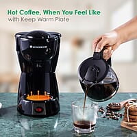 Wonderchef Onyx Brew Coffee Maker, Borosilicate Glass Carafe, Anti-Drip System, Fitered Water Drip Coffee Tank