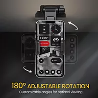 Portronics Clamp M5 – Car Phone Holder. Suction mount securely holds phones. Easy installation, adjustable, compatible with most smartphones.