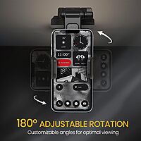 Portronics Clamp M5 Car Phone Holder – Grip Rotation | Strong Hold  | Black | 1 Year Warranty