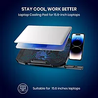 Portronics My Buddy AIR 4 Laptop Stand – Multi-Level | RGB Lighting | Cooling Fan | Black