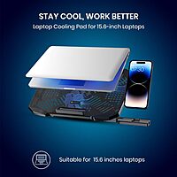 Portronics My Buddy AIR 4 Laptop Stand – Multi-Level | RGB Lighting | Cooling Fan | Black