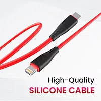 POR 2112 Silklink C-Lightning – 20W USB-C to Lightning Soft Silicon Cable 1M Red 06 Months