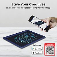 Portronics Ruffpad 15M – 15" LCD Writing Pad with App, Blue. Perfect for notes, sketches, and reminders. Lightweight, portable, and eco-friendly. Ideal for students and professionals alike.