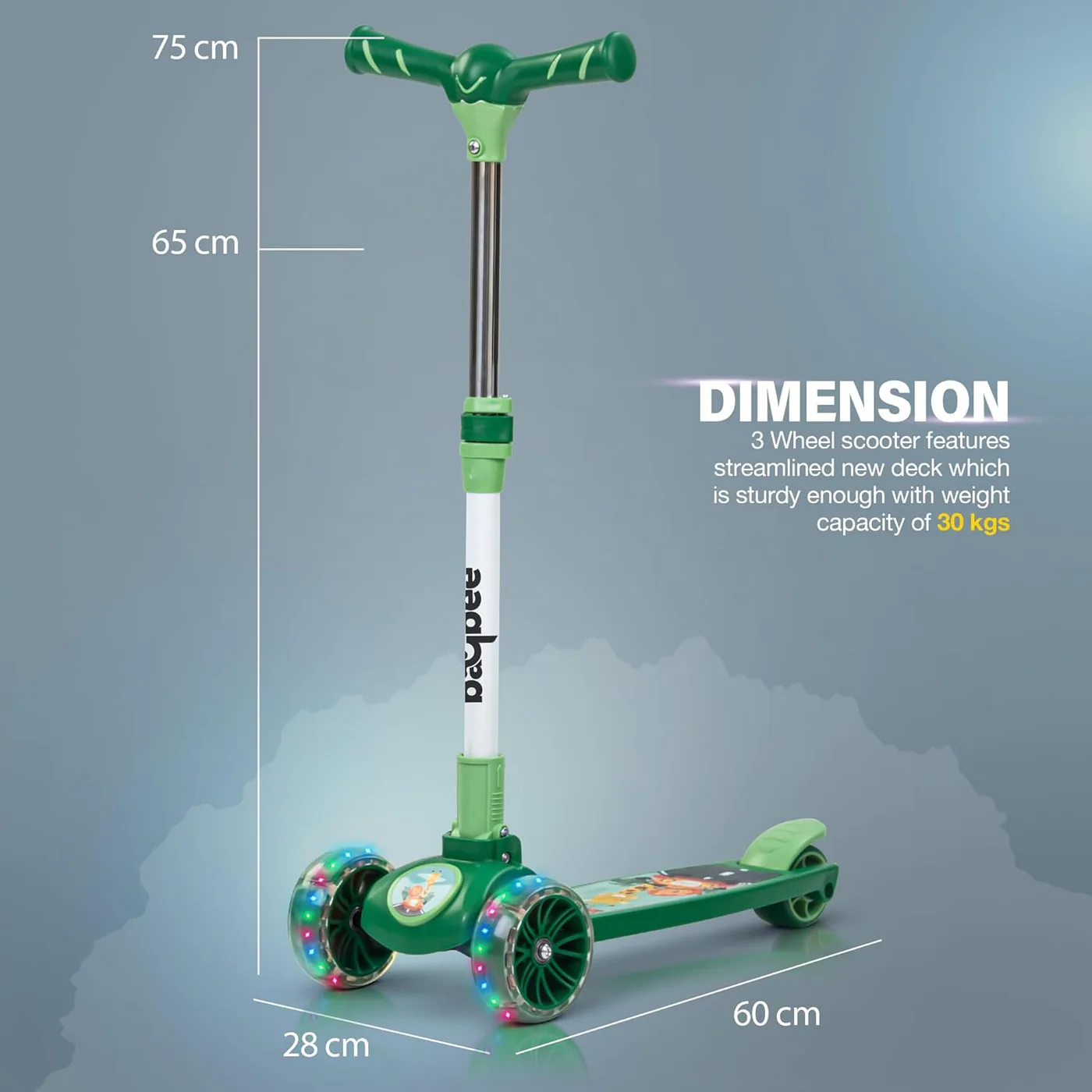 Baybee Kitty Kick Scooter for Kids, Foldable Kids Scooter- Green Baybee Kitty Kick Scooter for Kids, Foldable Kids Scooter- Green