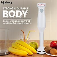Lifelong Stainless Steel 300 Watts Hand Blender Low Noise Anti-Splash