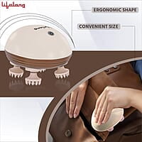 Lifelong Rechargeable Electric Head & Scalp Kneading Massager, 4 Speed Modes, Handheld Portable Head Massager for Hair Growth