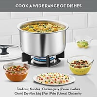 Borosil Cookfresh Tri-ply Stainless Steel Tope with Lid, Induction Friendly, 3.5 L, 20 cm Dia