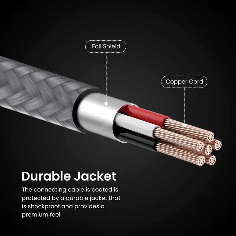 Portronics iKonnect C Plus USB-C to 3.5mm AUX Cable 1m – Braided Audio Cable