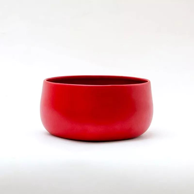 Cherry Red Modern Metal Planter