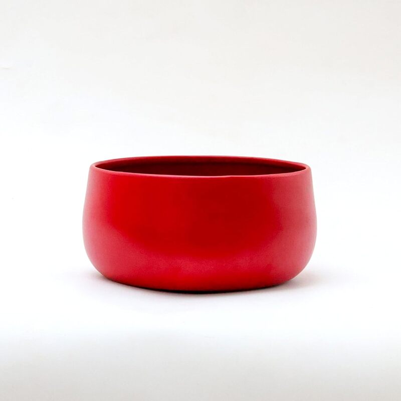 Cherry Red Modern Metal Planter