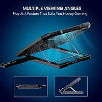 Portronics My Buddy Air 4 Laptop Cooling Pad with Triple Cooling Fans, Multi-Level Height Adjustable, Mobile Holder