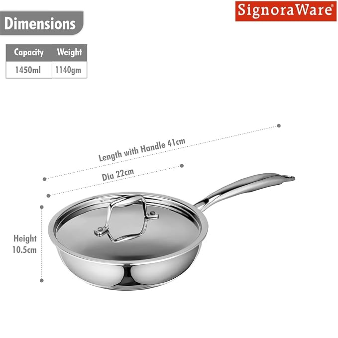 Signora Ware Fry Pan With Lid 2100 ML (22 CM)