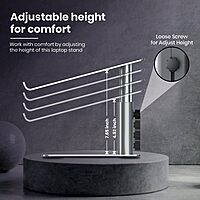 Portronics My Buddy K5 Laptop Stand – Metal Build | Extendable Design | Grey | 1 Year Warranty