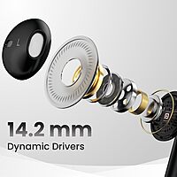 Portronics Conch Theta A – 3.5mm Earphones with Mic, sleek black design, delivering clear sound and comfort for music lovers and calls, perfect for everyday use and portable convenience.