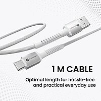 Portronics 1m USB A to Type-C Cable – Nylon Braided Durable Cable for Fast Charging & Data Transfer