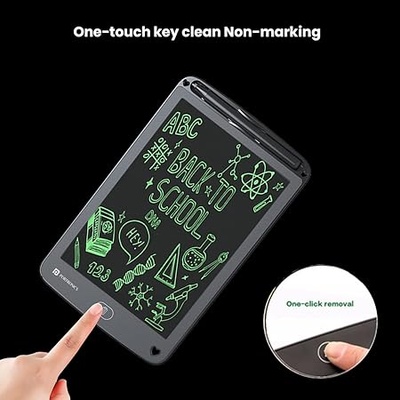 Portronics Ruffpad 12E Re-Writable LCD Writing Pad with 30.4cm (12 inch) Writing Area, Single Tap Erase Portronics Ruffpad 12E Re-Writable LCD Writing Pad with 30.4cm (12 inch) Writing Area, Single Tap Erase