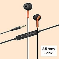 ZEBRONICS BRO 3.5mm Wired Earphones, in-Line MIC, Deep Bass, 1.2m Strong and Long Lasting Cable, Light Weight, Compatible with Mobile Tablet Laptop