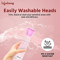 Lifelong Trimmer for Women 4 in 1 Women Trimmer, 60 Minutes Runtime, Rechargeable Women Trimmer Pink