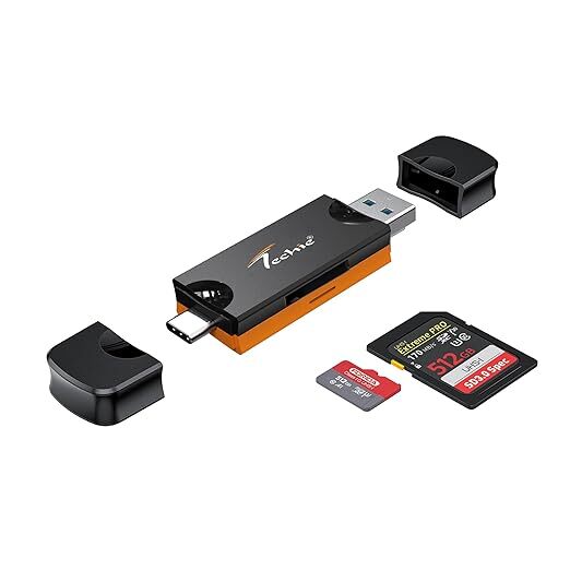 Techie 2 in 1 Card Reader - HUBTC19 (Black Orange)