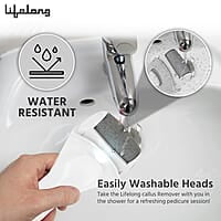 Lifelong Callus Remover for Feet Foot Scrubber for Dead Skin, 3 Changeable Roller Heads, Foot Scrubber
