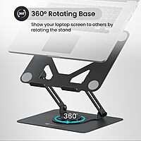Portronics K11 Laptop Stand – Black, Metal & 360° Adjustable