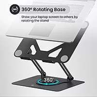 Portronics K11 Laptop Stand – Black, Metal & 360° Adjustable
