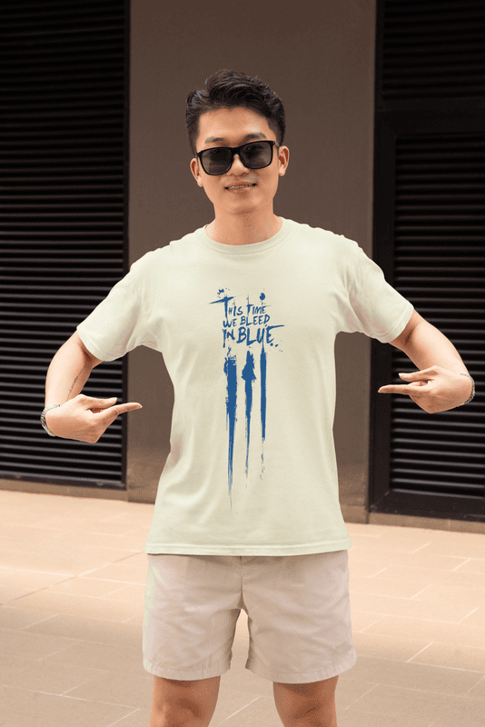 Bleed Blue Beige regular premiuim Tshirt
