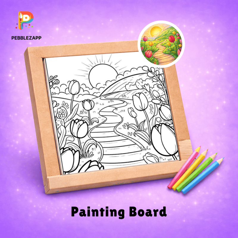peaceful garden landscape coloring