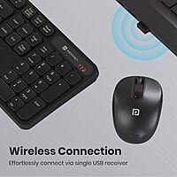 Portronics Key8 Wireless Keyboard & Mouse Combo – 2.4GHz USB Receiver | 104 Keys with Large Keycaps | Adjustable Mouse Sensitivity | 12 Multimedia Hotkeys | Black