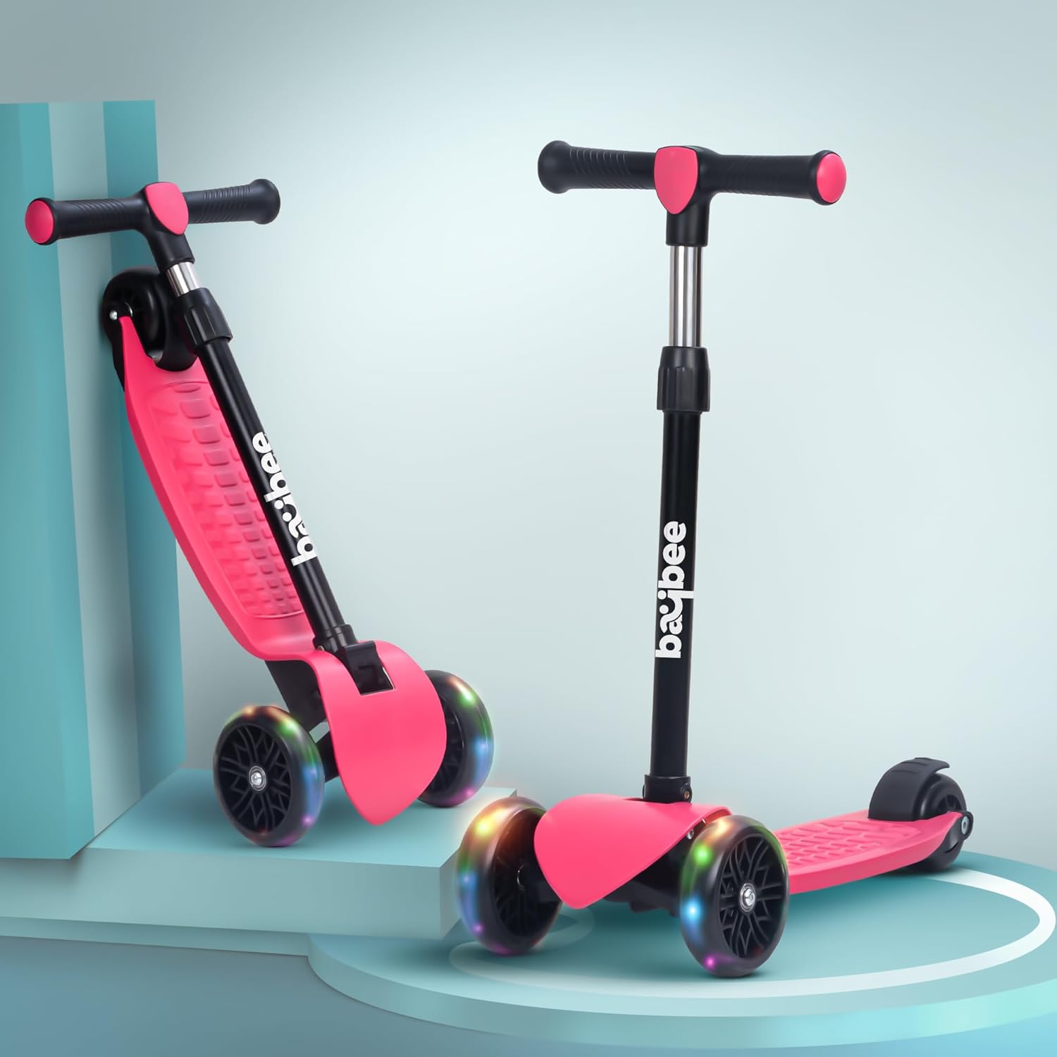 Baybee Zoomie Foldable Kick Scooter for Kids- PINK Baybee Zoomie Foldable Kick Scooter for Kids- PINK
