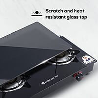 Wonderchef Platinum Plus 2 Burner Auto Glass Cooktop 6mm Toughened Glass Auto Ignition